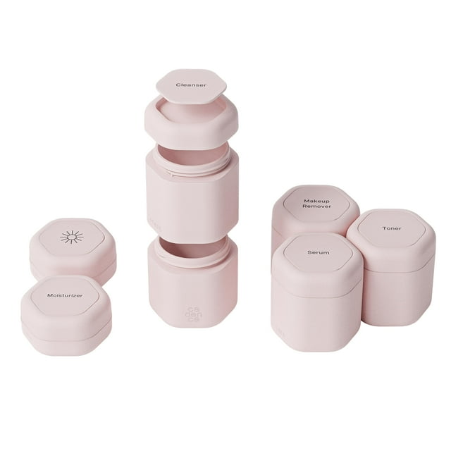 Set completo de cuidado de la piel Travel Containers Cadence con tapa magnética