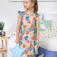 thumbnail image 4 of Fotbe Tropical Plants Vestido de Dormir para Niñas de 3 a 10 Años, Mangas Cortas, Estilo Princesa, Pijama Camisón con Mangas Voladas-XX-Large, 4 of 6
