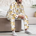 thumbnail image 7 of Cauagu Bees and Flowers Print Men's Long-Sleeve Pajama Set,Soft Button-Front 2Pjs for Men Long Sleeve Men’s Sleepwear-Large, 7 of 7