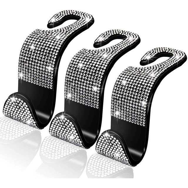 Paquete de 3 elegantes ganchos para reposacabezas de coche, reposacabezas para asiento trasero de coche, gancho para colgar, color blanco WD.WDQZL Hogar