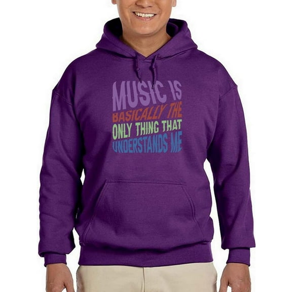 Music Understands Me Quote Hoodie Men -Smartprints Designs, Male x-Large