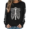 thumbnail image 3 of Oversized Halloween Sweatshirt Womens Crew Neck Casual Cute Printed Shirts Lightweight Loose Fit Long Sleeve Vintage Tops, 3 of 6