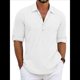 thumbnail image 1 of Camisas Clásicas de para Hombre, de Larga, con Solapa y Botones, Informales, para Playa y Verano. S, 1 of 4