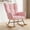 Pink, variant on EDX Teddy Upholstered Rocking Accent Chair with Winged Back, Cozy Indoor Glider Seat for Reading, Bedroom, Living Room or Office, Pink