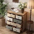 thumbnail image 5 of 25.2" Vintage Tall Storage Cabinet, Rustic Multicolor Carved Wood Cabinet with 7 Drawers, Farmhouse Accent Furniture for Living Room, Dining Room, Hallway, 5 of 7
