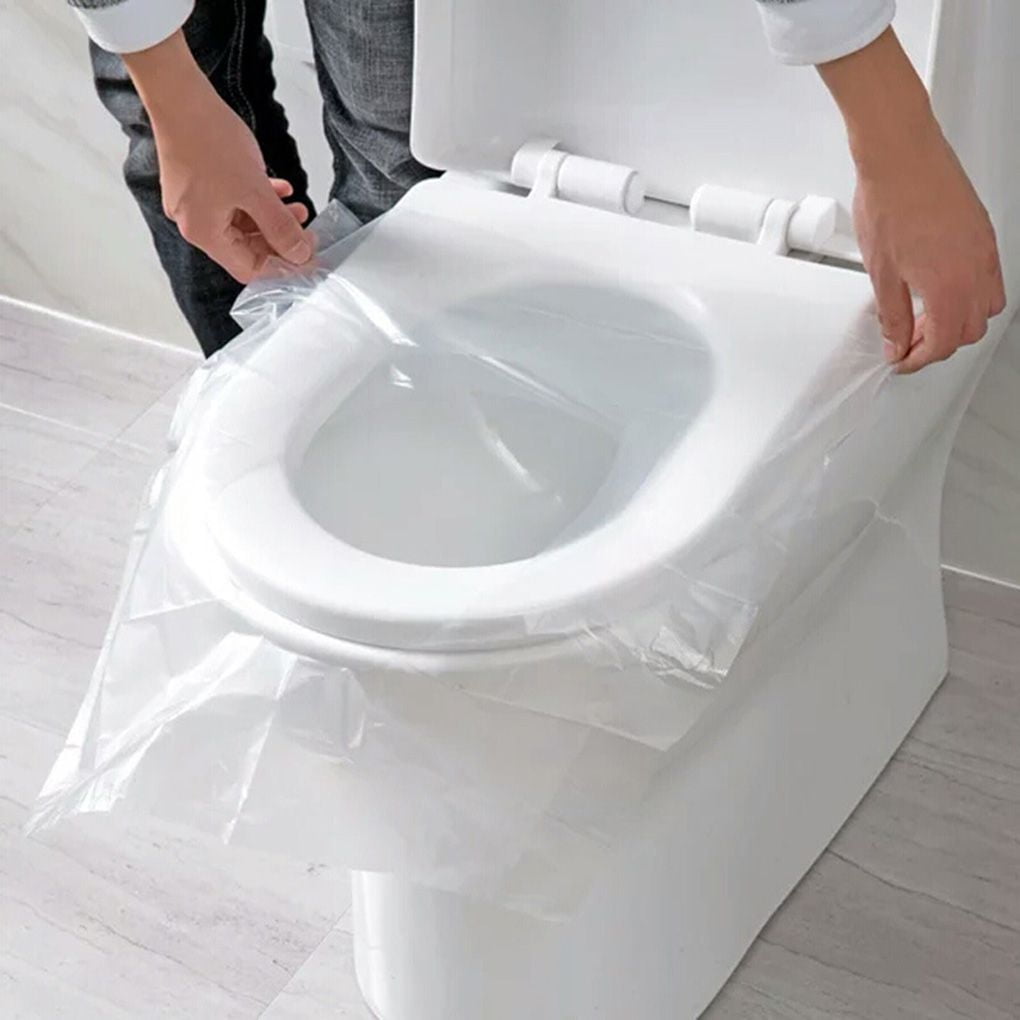 50Pcs Disposable Toilet Seat Plastic Clear Household Merchandises Bathroom Cover