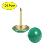 Uxcell 0.43''x0.67'' Upholstery Nails Tacks Round Head Thumb Push Pins Iron Green 100Pcs