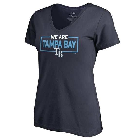 Women's Navy Tampa Bay Rays We Are Icon V-Neck T-Shirt