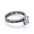 thumbnail image 2 of JeenMata Juego de Anillos de Boda de 1,75 Quilates con Corte Ovalado, Caña con Detalles Pavé, con Puntas, Chapado en Oro Negro de 18 K sobre Plata (Personaliza la Banda de Tu Anillo de Boda), 2 of 5