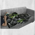 thumbnail image 6 of Plant Soft Flannel Fleece Blanket, Basalt Stones with Bamboo Leaves Sticking Water Droplets Harmony of Nature, Cozy Plush for Indoor and Outdoor Use, 50" x 70", Dark Taupe Lime Green, by Ambesonne, 6 of 6