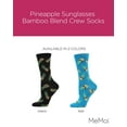 thumbnail image 2 of MeMoi Pineapple Sunglasses Bamboo Blend Crew Socks - Womens - Female, One Size, Teal, 2 of 7