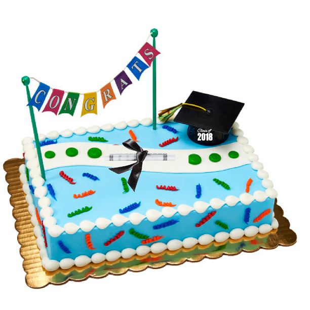 Rainbow Congratulations Banner With Grad Cap And Diploma Graduation Cake Topper Walmart Com Walmart Com