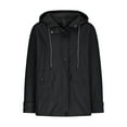 thumbnail image 4 of Dazajoo Waterproof Jacket for Women Fleece Lined Long Sleeve Hooded Rain Coat with Drawstring,Black,S, 4 of 6