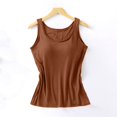 thumbnail image 2 of Women's Seamless Camisole Tank Top with Soft Chest Pad, Wire-Free Summer Essential for Comfortable Layering,Coffee 2XL, 2 of 5