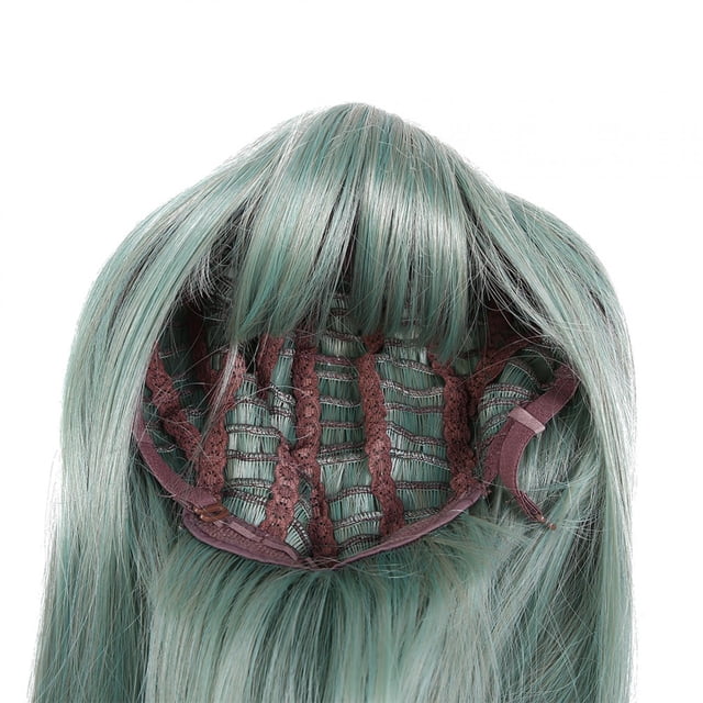 Pelucas de Pelo de 45 cm, Pelucas de Pelo Liso de Color Verde Largo, Pelo Falso para Fiestas, Juegos de Rol de Halloween o la Vida Cotidiana, Peluca Mujer Cosplay Ecomeon no