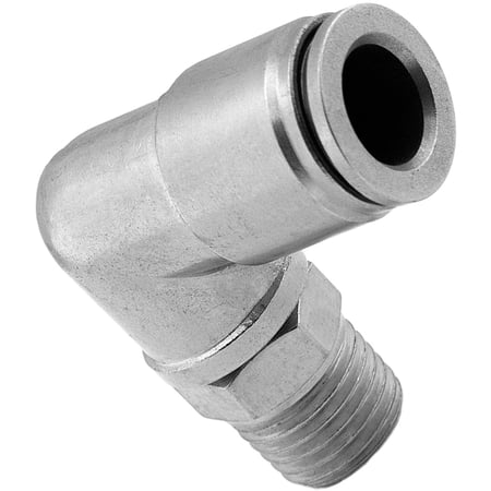 Vixen Air 1/4 NPT Male to Push to Connect (PTC) for 3/8 OD Hose Swivel Elbow VXA2438