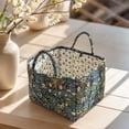 thumbnail image 5 of Boho Fabric Storage Basket with Handles, Large Capacity Foldable Floral Organizer for Clothes and Sundries, Quilted Puffer Tote Bag for Home, Picnic, Shopping, Travel, 5 of 7