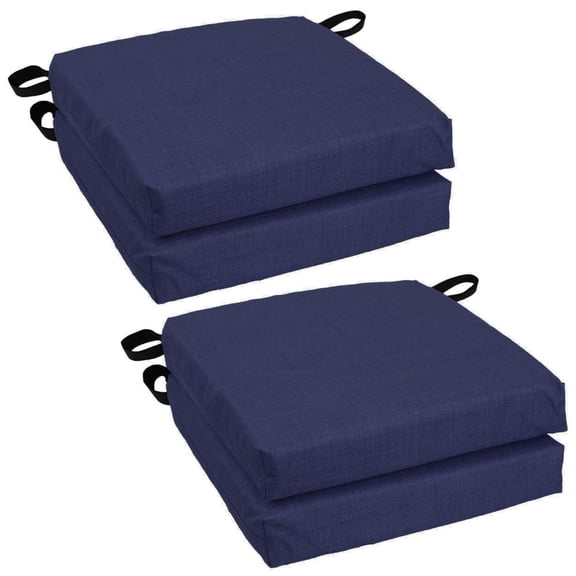 Blazing Needles Set of 4 Outdoor Chair Cushions, Azul