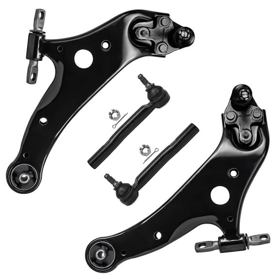 Detroit Axle - Front 4pc Control Arms Kit for Lexus RX350 RX450h Toyota Highlander Venza, 2 Lower Control Arms and Ball Joint 2 Outer Tie Rods Replacement
