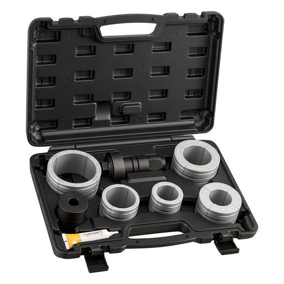 KFFKFF Exhaust Pipe Expander Tool Kit, 1-5/8" to 4-1/4" Pipe Stretcher, Muffler Pipe Spreader with 7 Durable Collects & Storage Case, Automotive Tool Kit for Tailpipes and Tubes