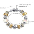 thumbnail image 2 of Savlano Silver Tone Charm Bracelet With Yellow Crystal And Murano Glass Beads Snake Chain For Women & Girls, 2 of 5
