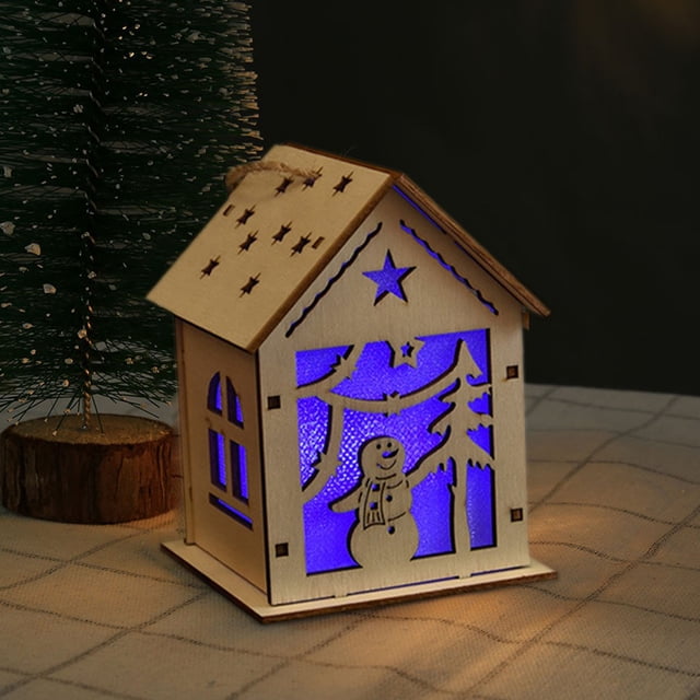 Xihbxyly Colgante Navideño de Madera, Diseño de Árbol Luminoso, Decoración Festiva para Ventana de Cabaña, Exhibición de Mesa Navideña, Decoración para Fiestas, Navidad o Acción de Gracias, Incluye 3