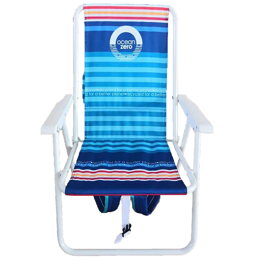 Folding Backpack Beach Chair Portable Blue Sun Chair Solid Construction Camping 