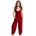 thumbnail image 2 of Girls Sleeveless Jumpsuit with Adjustable Spaghetti Straps and Side Pockets Casual Summer Romper for Big Kids and Comfortable Pull On Play Outfit Easter Jumpsuit Women 7-8 Years, 2 of 9