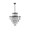 thumbnail image 2 of Resenkos 15-Light Elegant Chandelier with 5 Tiers of Crystal, Large Statement Pendant Light for Formal Living Room or Dining Room, Black, 2 of 10