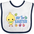 thumbnail image 3 of Inktastic My 1st Easter with Chick and Easter Eggs Boys Baby Bib, 3 of 4