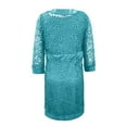thumbnail image 4 of Womens Dresses Long Sleeve Knee-Length With Jacket Maxi Dress Blue 4XL, 4 of 5
