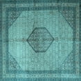 thumbnail image 1 of Ahgly Company Indoor Square Medallion Light Blue Traditional Area Rugs, 4' Square, 1 of 4