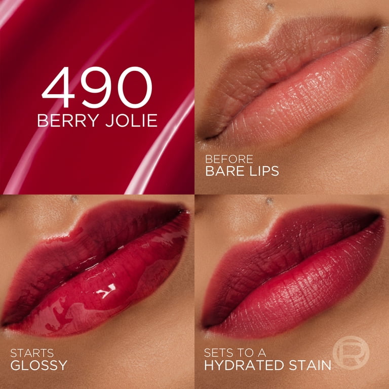 L'Oreal Paris Hyaluron Tint Lip Stain, 490 Berry Jolie, 0.16 fl oz