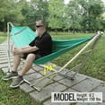 thumbnail image 2 of Tranquillo Foldable Hammock Stand Collapsible 650 lbs Capacity Double Hammock Stand 30s Fold Peacock, Sky, 2 of 7
