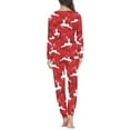 thumbnail image 3 of Renewold Softness Reindeer Snowflake Pajamas for Women Snug-Fit Sleepwear Loungewear Red Christmas Clothing Daily Wear Nightwear Tops Set of 2 Size XL, 3 of 4