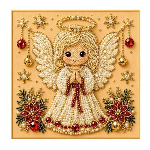 DIY Christmas Pearl Diamond Painting Art Kit with Frame, Simple Operated Pearl Bead Art Kit For Indoor Creation, Xmas Wall Hanging Decor, Thoughtful Gift For Craft Hobby Lovers