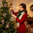 thumbnail image 5 of PLPPYFS 6PCS Christmas Wooden Ornaments DIY Pearl Diamond Art Kit, 3.15x3.15" Holiday Tree Decor, 6 Festive Designs, Pendant Style, Xmas Tree Decoration Home Party Gift for Adults, 5 of 9