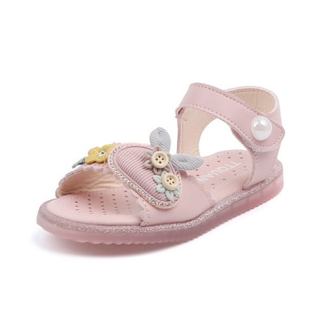 

Binmer Toddler Shoes Baby Girls Princess Soft Non-Slip Cartoons Bunny Summer Sandals