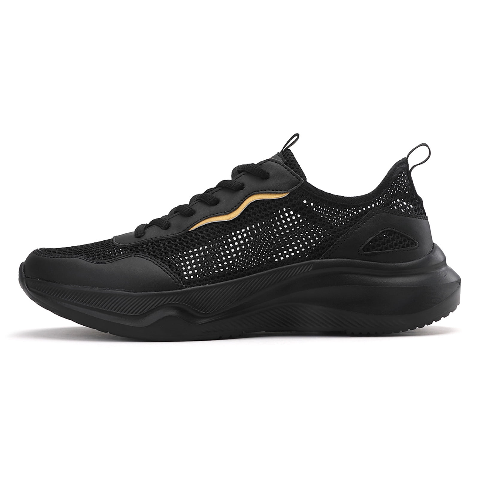Caqnni Running Shoes for Men Gym Tennis Athletic Mesh Sneakers Lightweight Sports Fashion Workout Casual Shoes (Black,44)