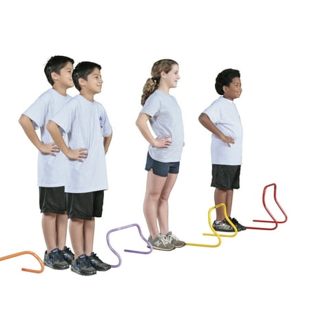 Sportime ComeBack Hurdles, 12 Inches, Assorted Colors, Set of 6