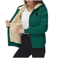 thumbnail image 2 of GaThRRgYP Cozy Fuzzy Sherpa Lined Trench Coat for Women,Women's Fashionable Christmas Printed Fleece Hooded Sweatshirt Jacket Green XXL, 2 of 8