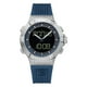 thumbnail image 1 of Reloj Glock Precision para hombre, carcasa de acero plateado y silicona azul, 1 of 1