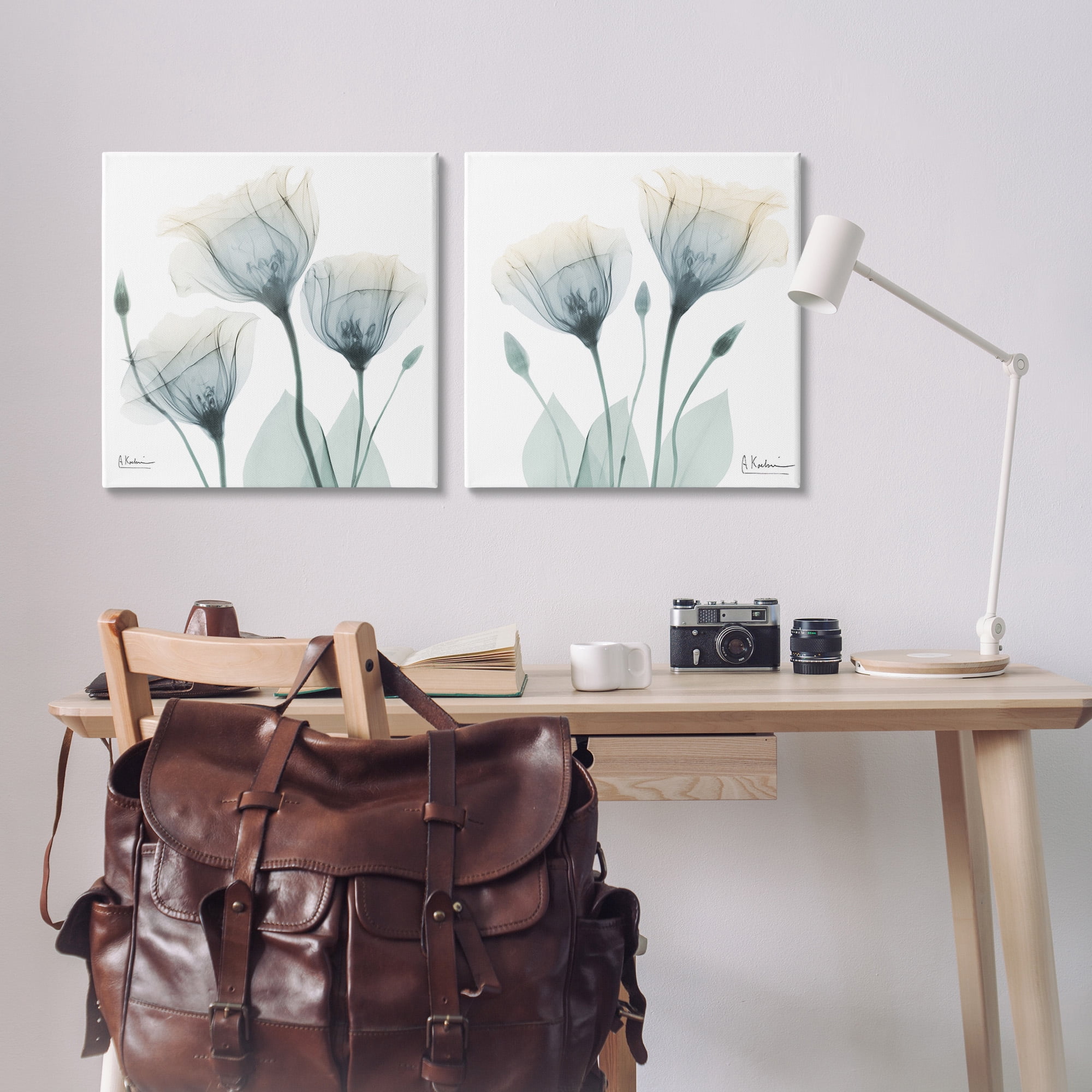Stupell Industries Budding Opaque Tulips Botanical & Floral Photography Gallery Wrapped Canvas Art Print Wall Art, 24 x 24, Set of 2