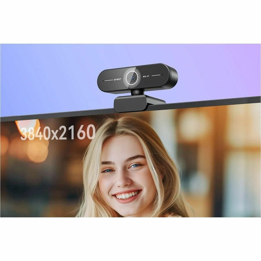 EMEET C60E 4K, 4K@30fps or 1080p@60fps Webcam with 2 Noise Reduction Mics, Autofocus, 73&deg; Field of View, Plug and Play and compatible with all OS, and popular Apps Zoom/Skype/Facetime/YouTube