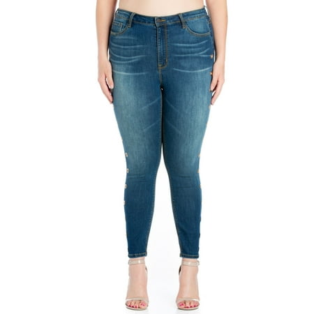 Cello Juniors' Plus Size High Rise Snap Down Skinny Jean