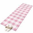 thumbnail image 2 of 2'x6' Rug Runners for Hallways Kitchen, Pink Plaid Non Slip Entryway Beside Floor Carpet Runner, Spring Farmhouse Buffalo Checkered Washable Laundry Room Bedroom Throw Rugs Mat for Family Pet, 2 of 8