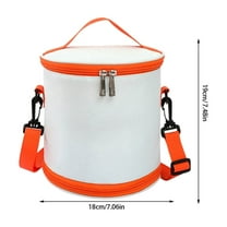 LanSuare Color Block Cylindrical Insulation Bag, Crossbody Bento Carrier for Work Lunch, Classroom Meals, Outdoor Picnic Storage