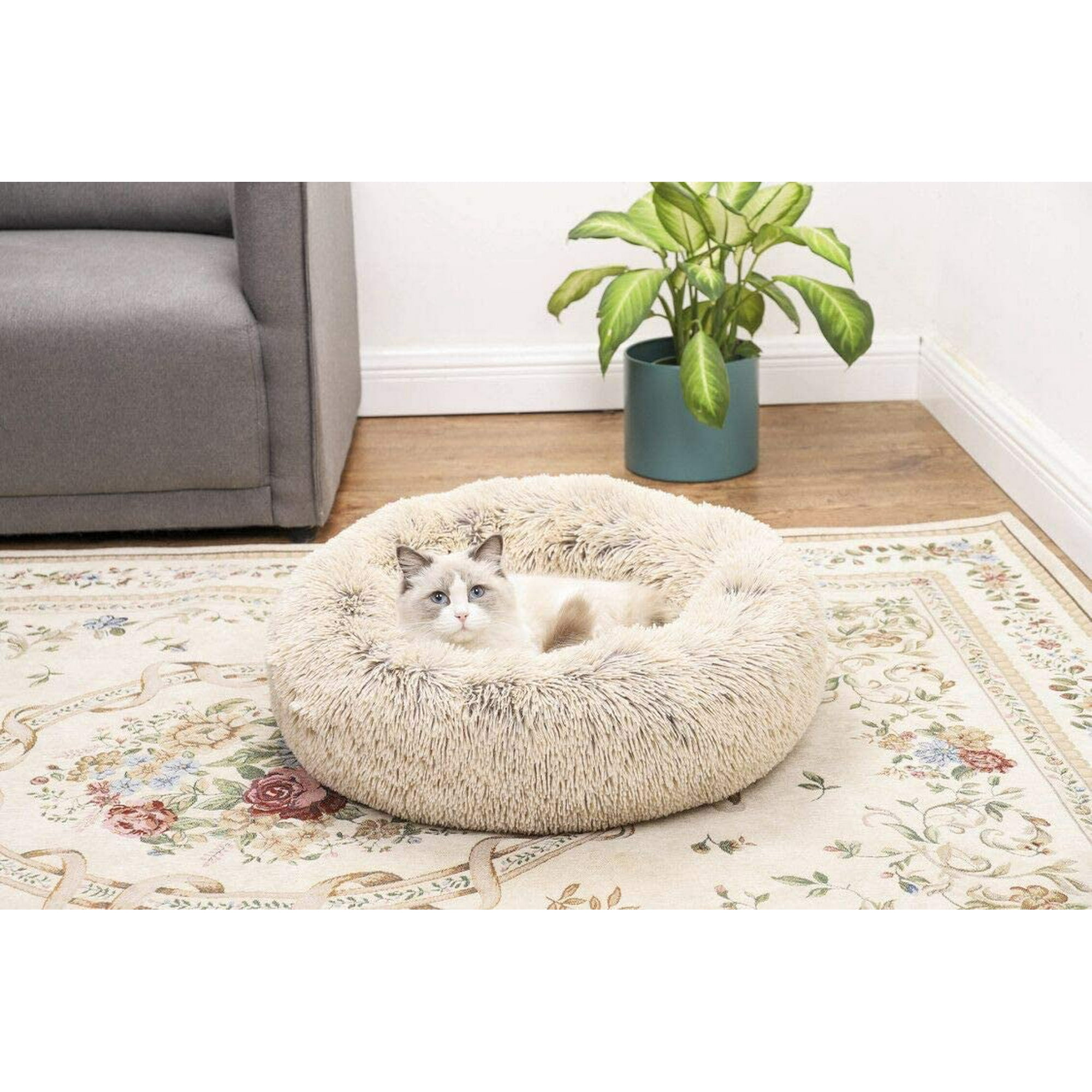 Cefonu Luxury Donut Cat Dog Beds Soft Plush Round Pet Bed Warm Bed For Dogs Puppy Cats Machine Washable Walmart Canada