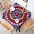 thumbnail image 2 of Colorful Tie Dye Mandala Pattern Square Tablecloth,Waterproof Square Table Cover,Wipeable Spillproof Washable Table Cover for Home Kitchen Party Decor 42"X42"(107x107cm), 2 of 6