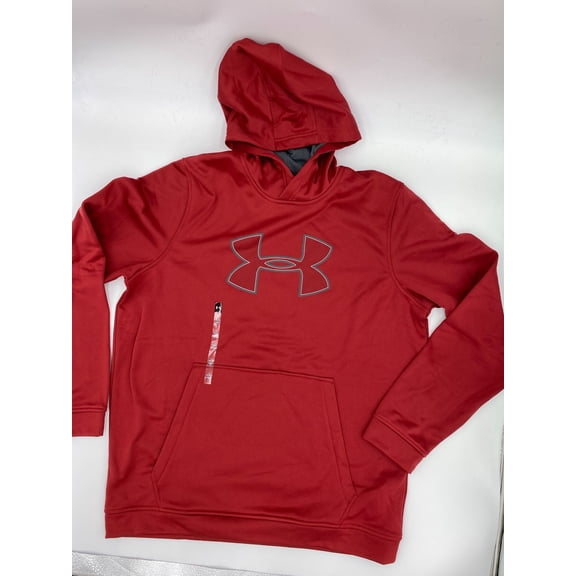 UNDER ARMOUR MENS FLEECE BIG GRAPHIC LOGO HOODIE, RED, LARGE